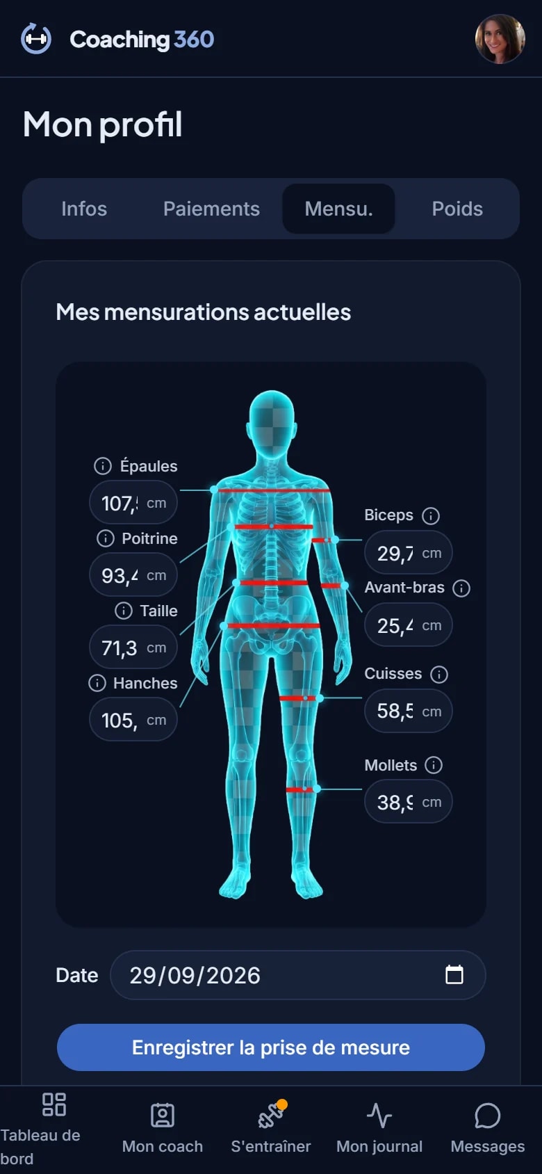 Mensurations sur smartphone